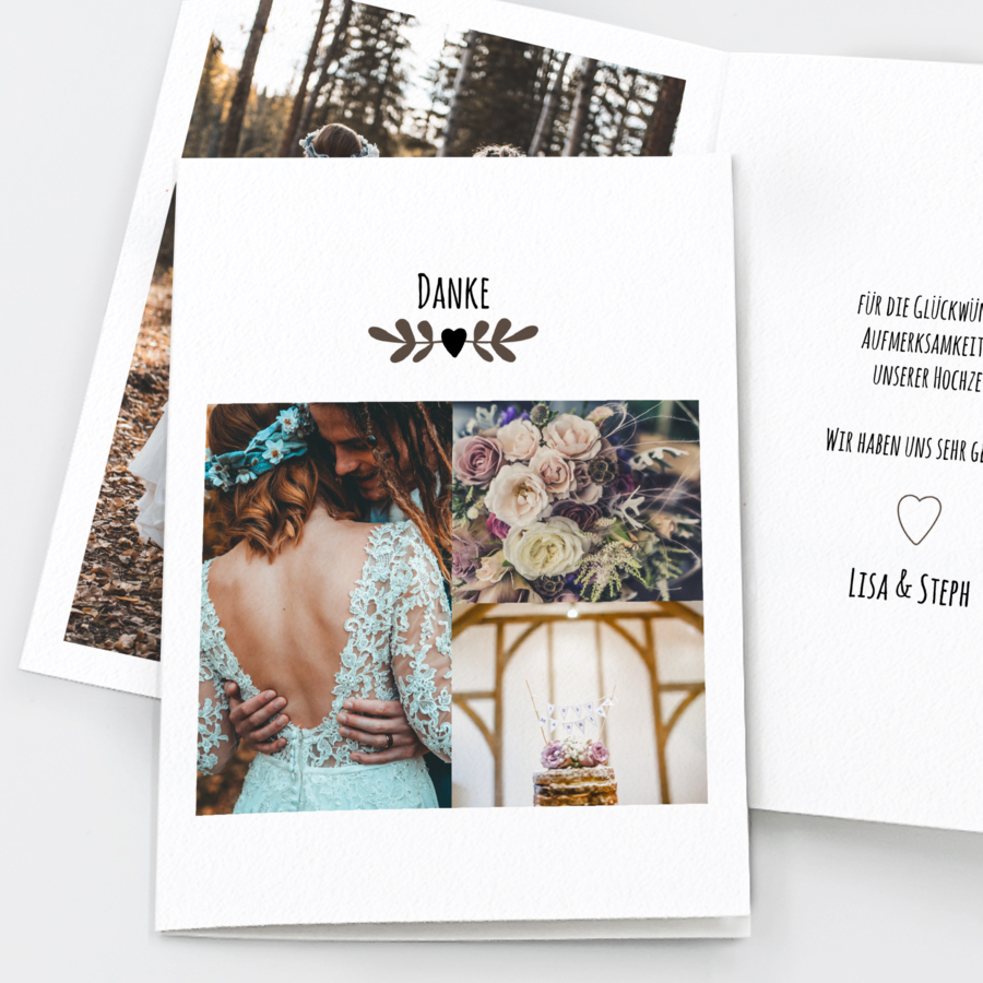 Arrow Dankeskarte Hochzeit