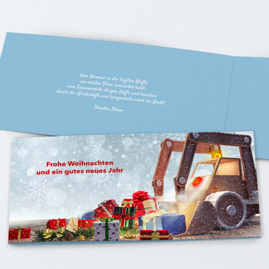 Bagger Weihnachtskarte