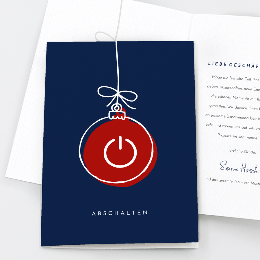 Einfach mal abschalten Geschäftliche Weihnachtskarte