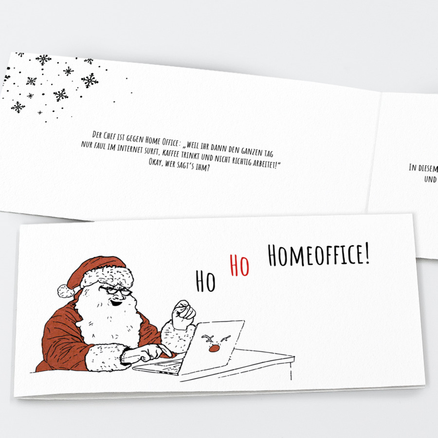 Ho Ho Homeoffice Geschäftliche Weihnachtskarte
