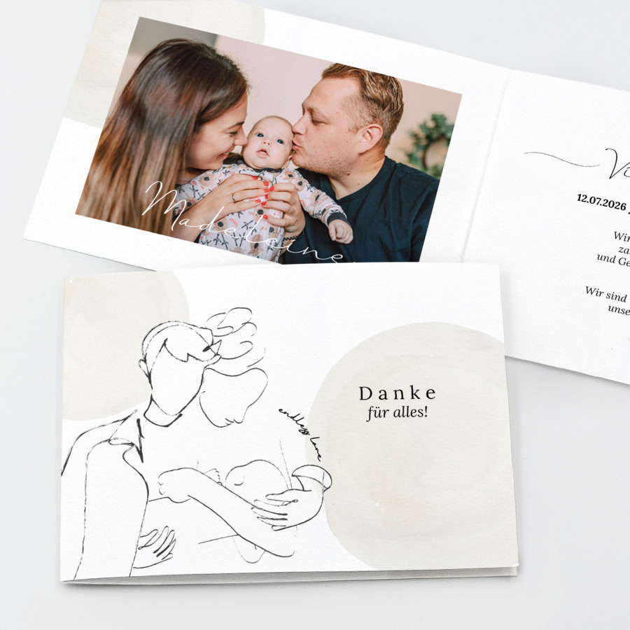 Kleine Familie Geburtskarte Junge