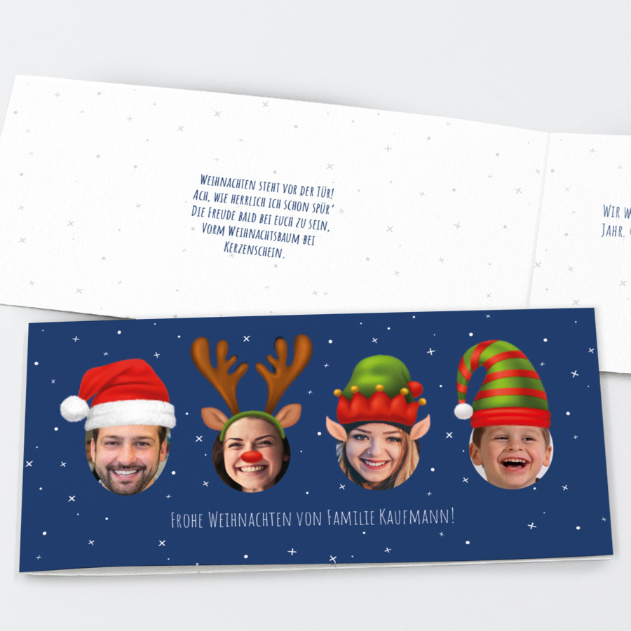 Santa's Family Geschäftliche Weihnachtskarte