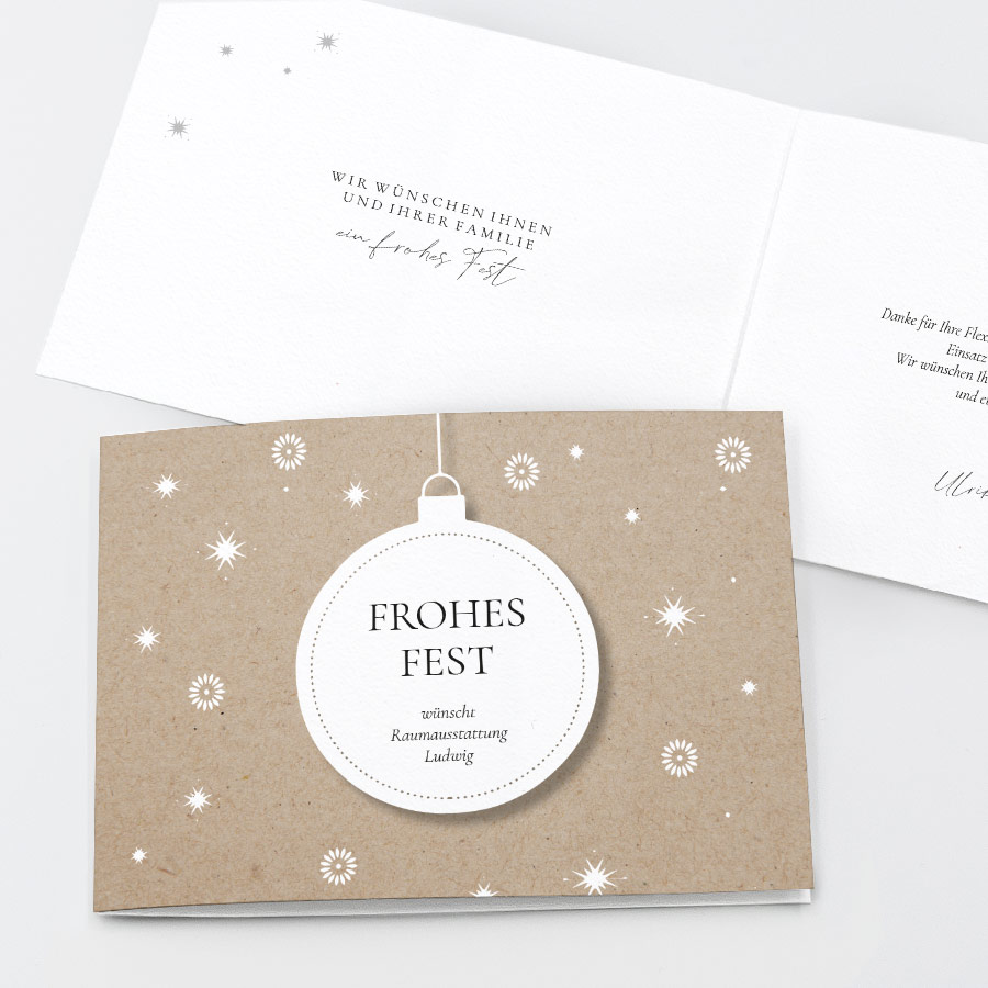 Christbaumkugel Geschäftliche Weihnachtskarte