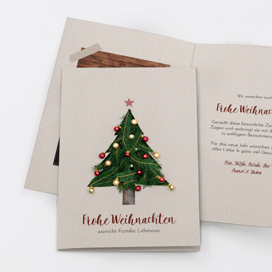 Nadelbäumchen Weihnachtskarte