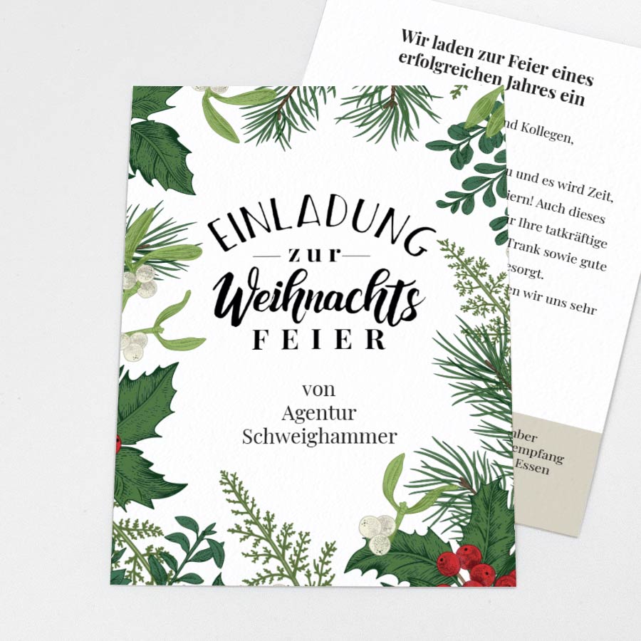 Nature Xmas Einladungskarte Weihnachtsfeier