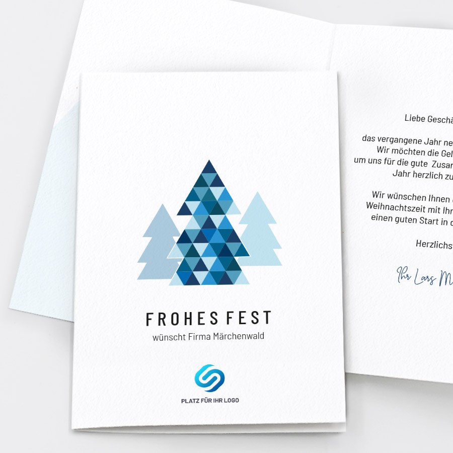 Bunter Baum Weihnachtskarte