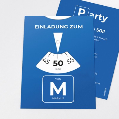 Parkscheibe Einladungskarte 18. Geburtstag