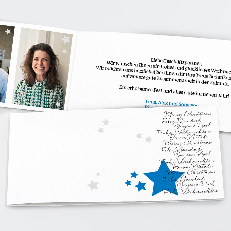 Sternengrüße Geschäftliche Weihnachtskarte