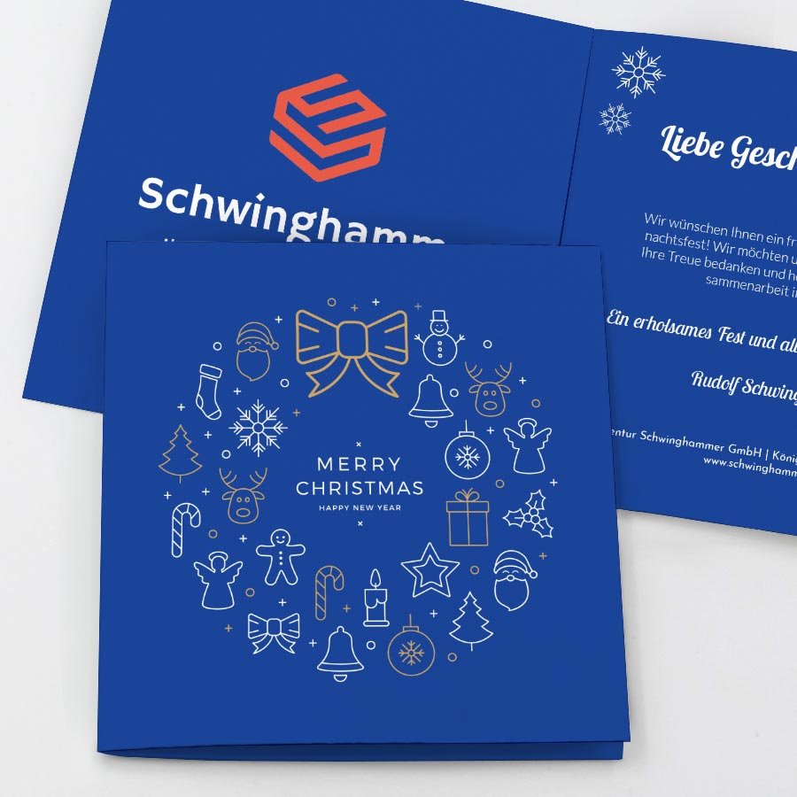 Weihnachtskranz Geschäftliche Weihnachtskarte