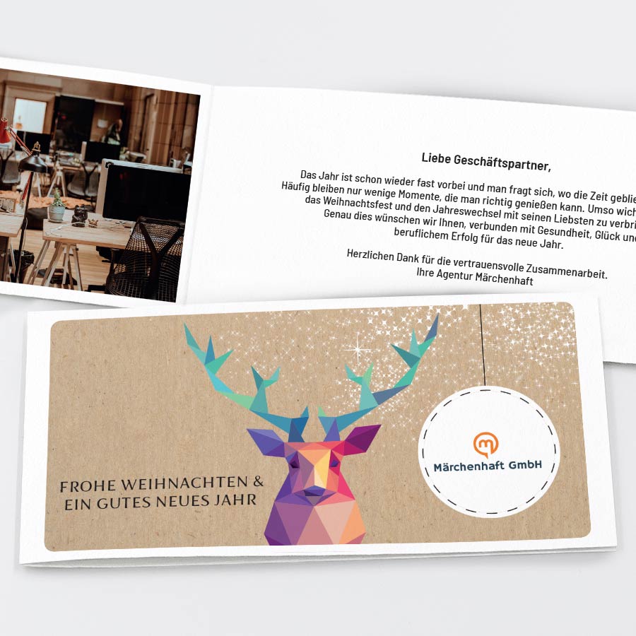 Geohirsch Geschäftliche Weihnachtskarte