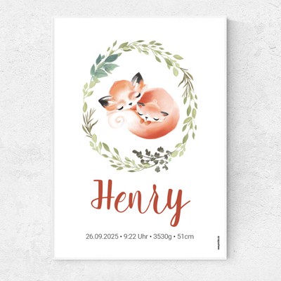 Babyfuchs Poster Weihnachtskarte