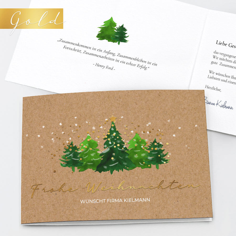 Goldflocken Geschäftliche Weihnachtskarte