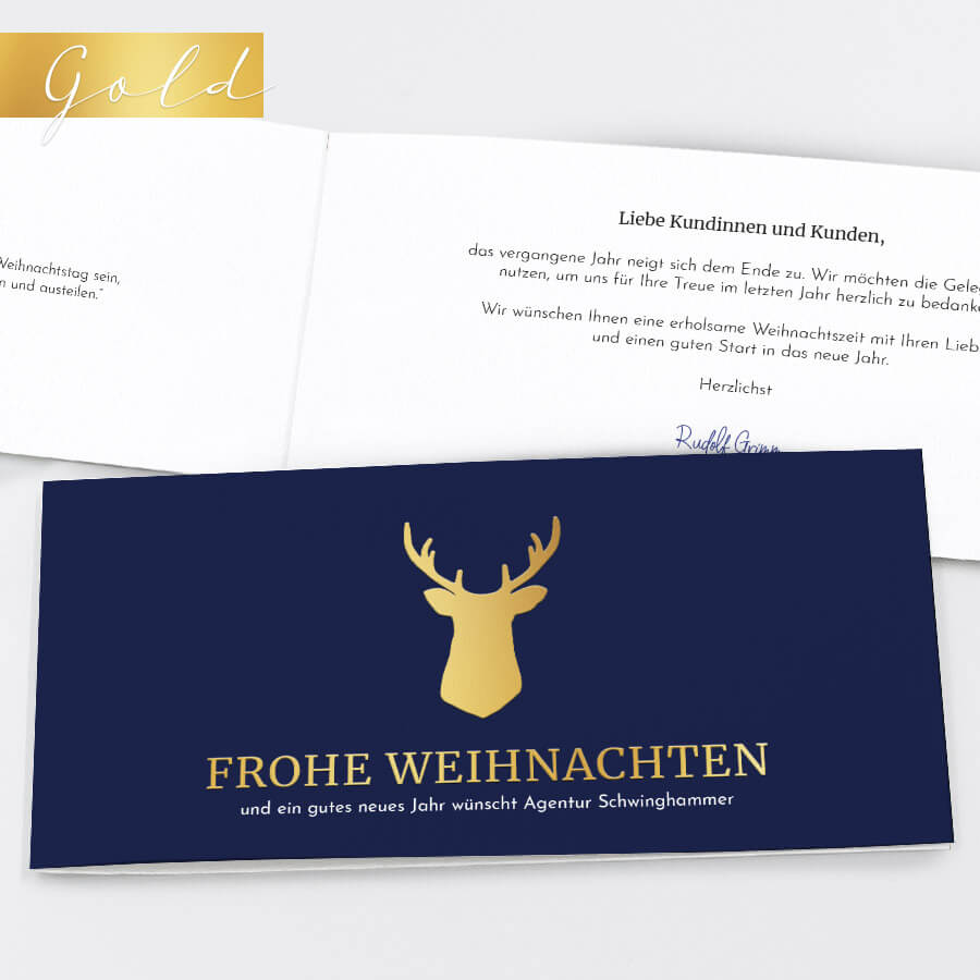 Eleganter Hirsch Geschäftliche Weihnachtskarte