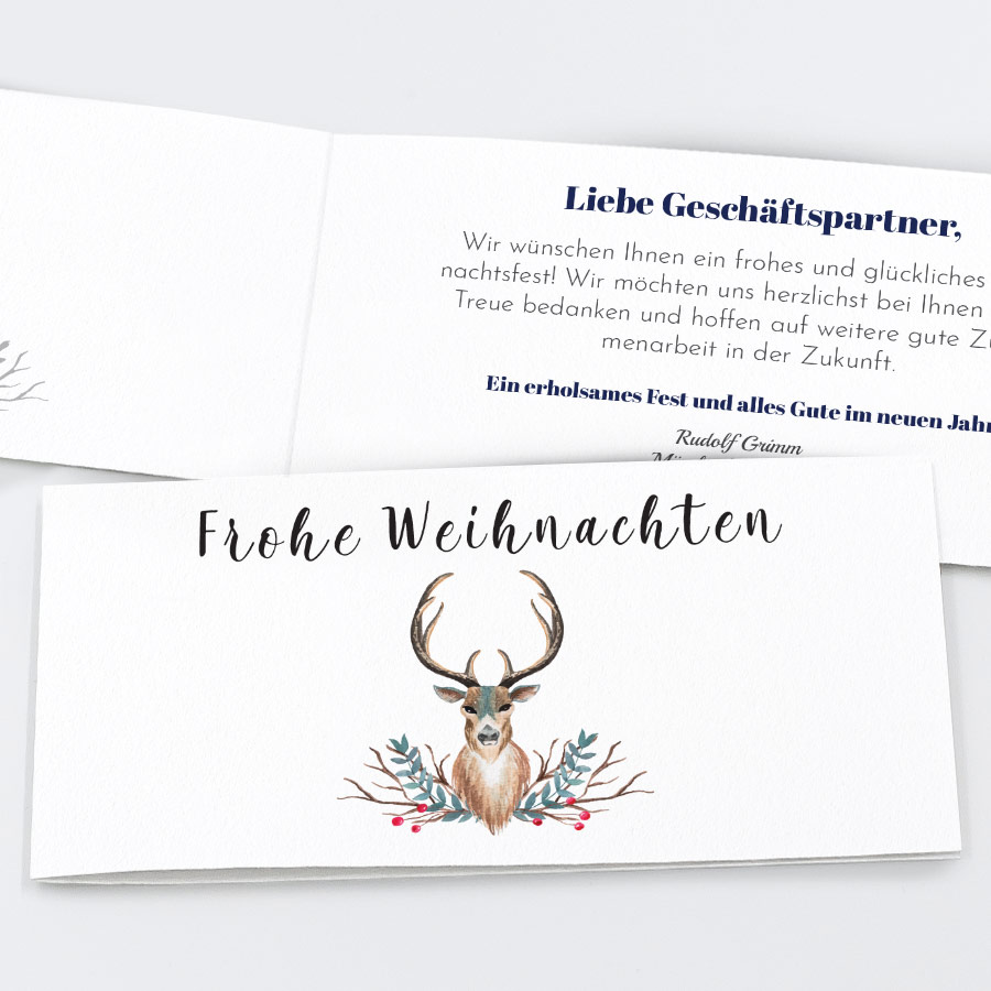 Weihnachtshirsch Geschäftliche Weihnachtskarte