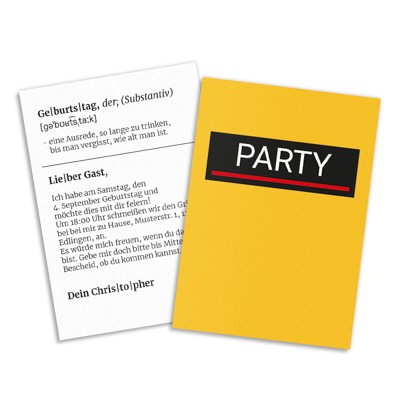 Wort des Tages Einladungskarte 18. Geburtstag