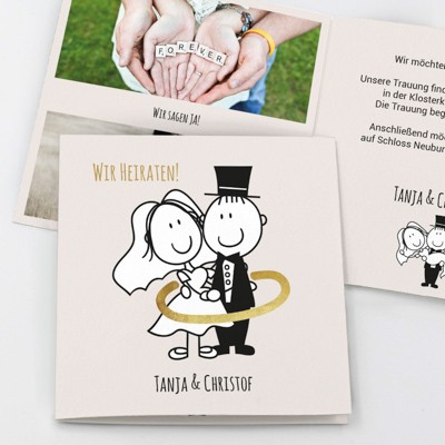 Comic Hochzeitseinladung