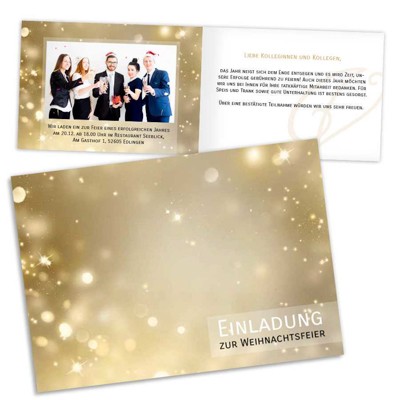 Glitzer Einladungskarte Weihnachtsfeier