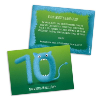 Monster Einladungskarte Kindergeburtstag