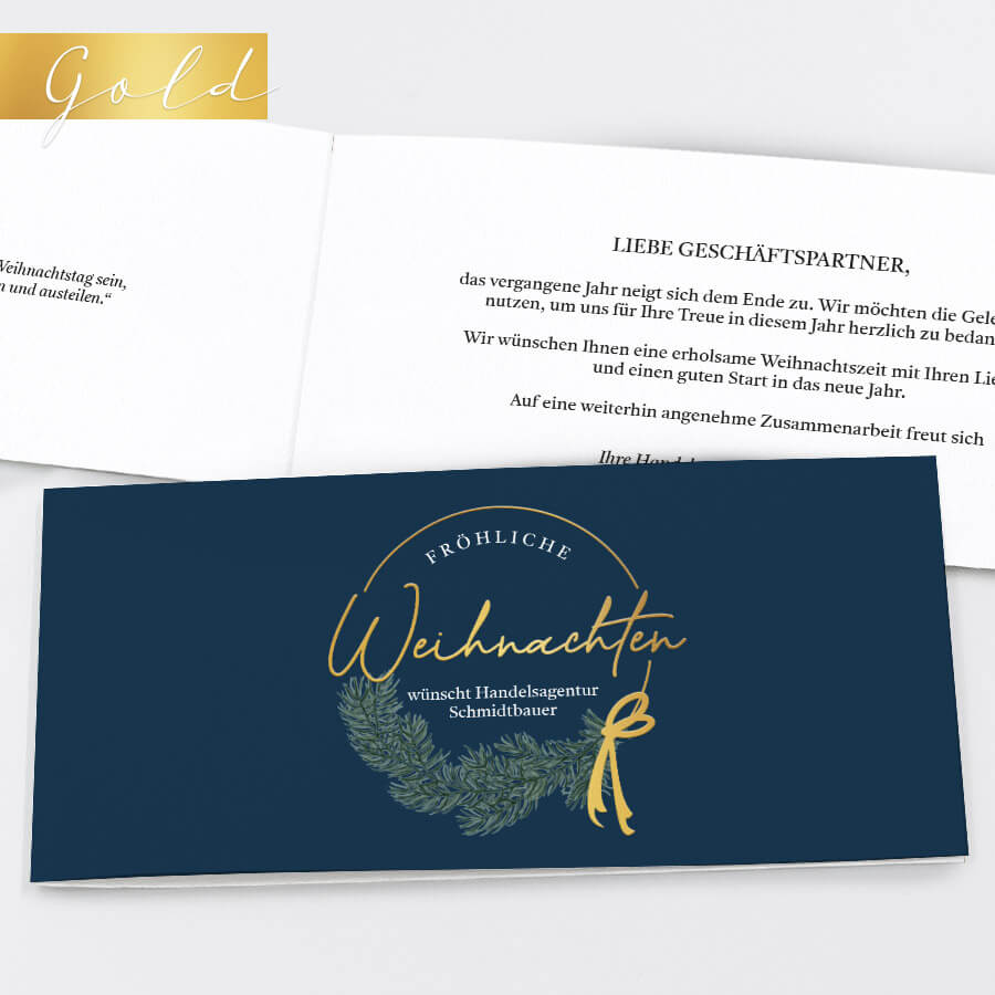 Christmas Wreath Geschäftliche Weihnachtskarte