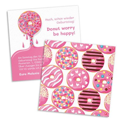 Donut Party Einladungskarte Geburtstag