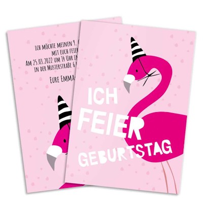 Flamingo Einladungskarte Kindergeburtstag