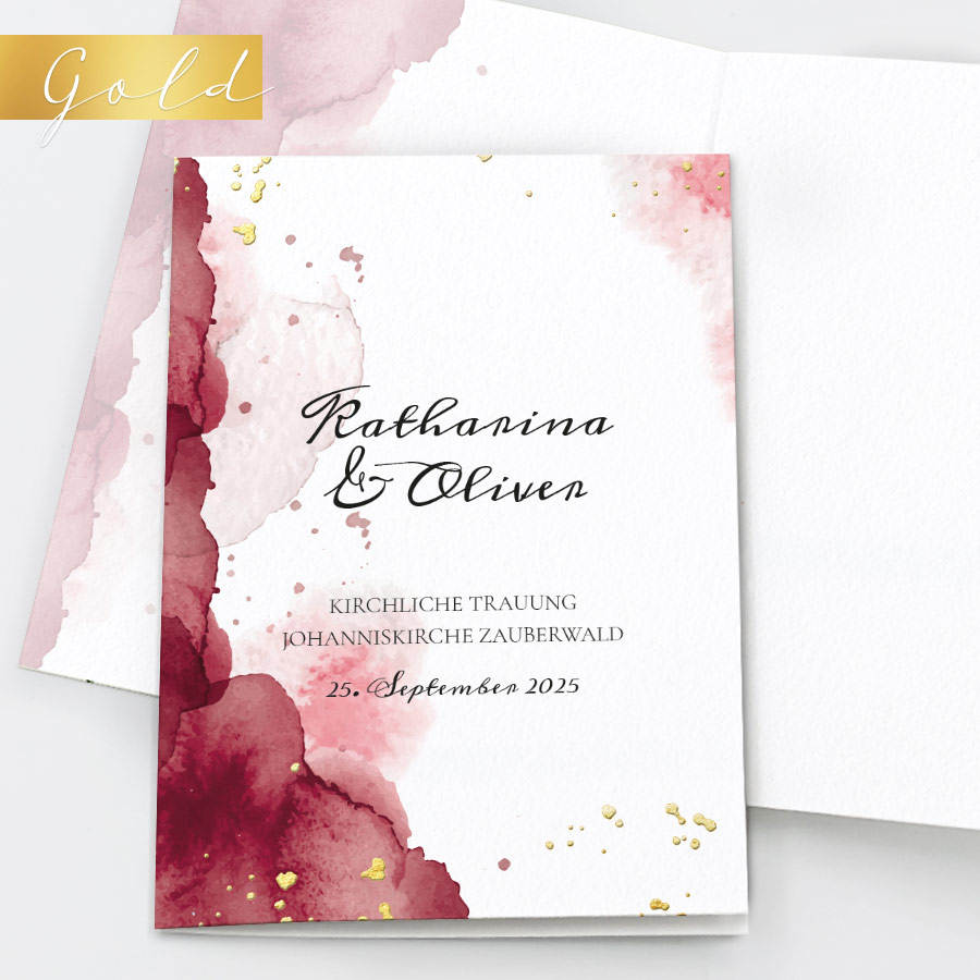 Gouache Kirchenheft Hochzeit