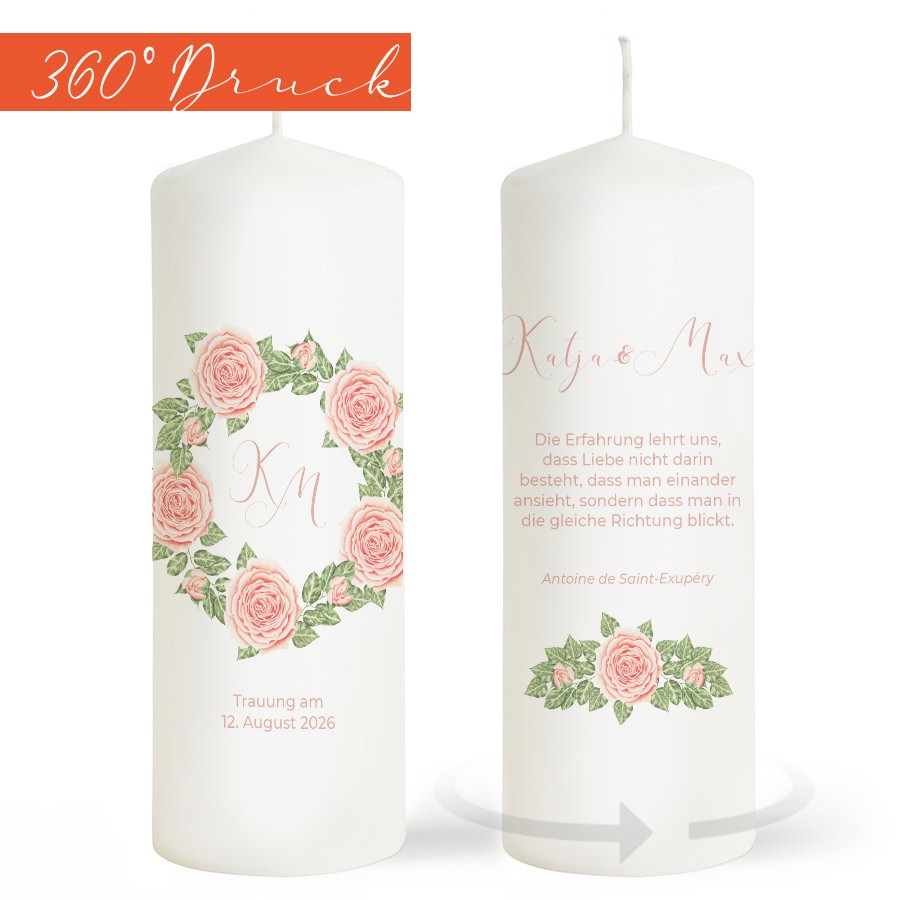 Classic Rose Hochzeitskerze