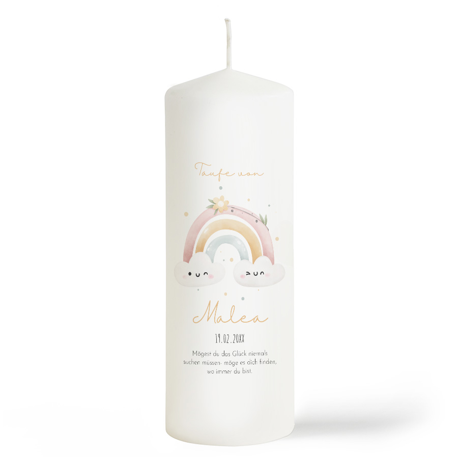 Kleiner Regenbogen Taufkerze