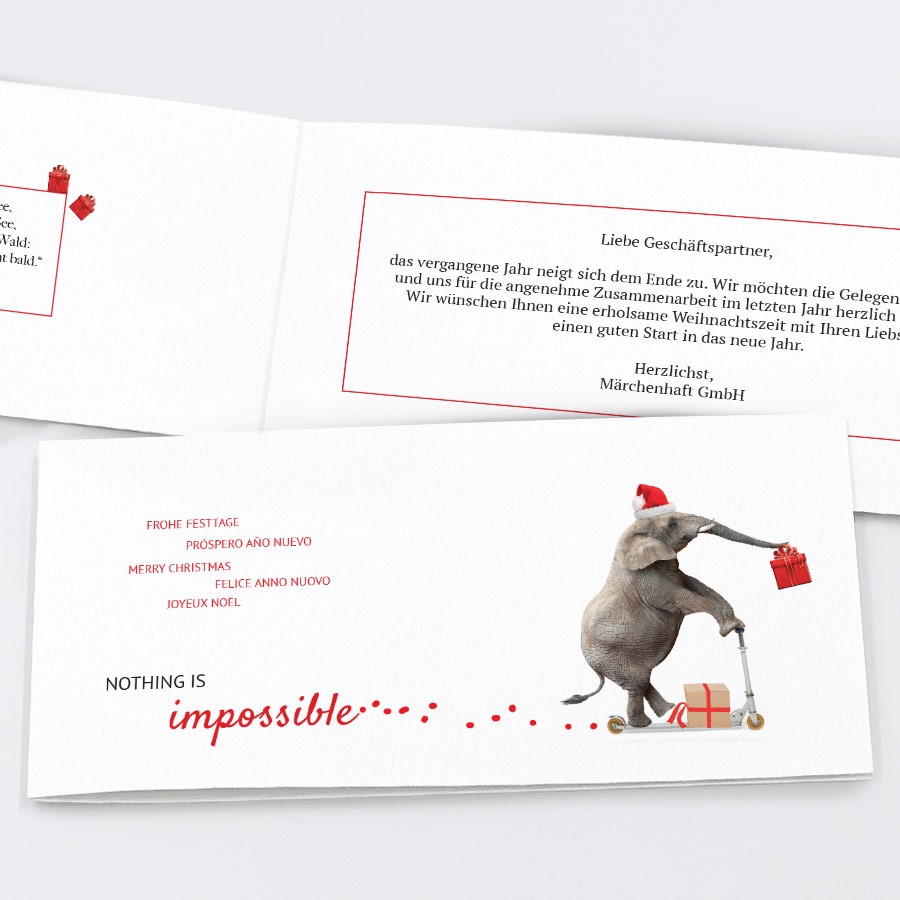 Elefant Geschäftliche Weihnachtskarte