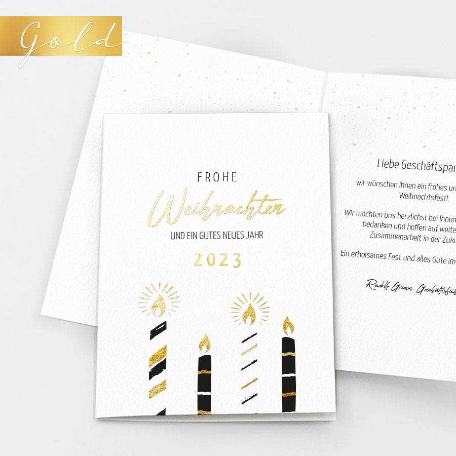 Kerzenglanz Geschäftliche Weihnachtskarte