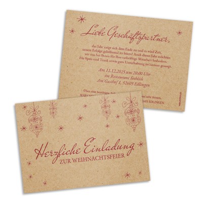 Weihnachtsschmuck Einladungskarte Weihnachtsfeier