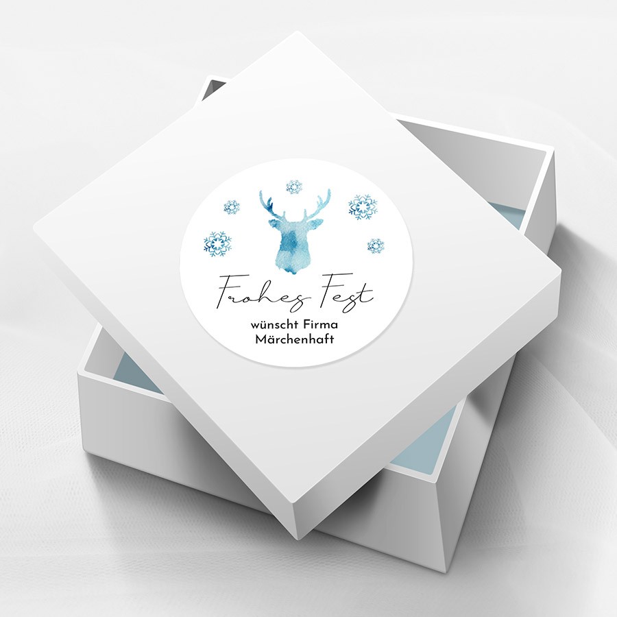 Aquarellhirsch Weihnachtskarte