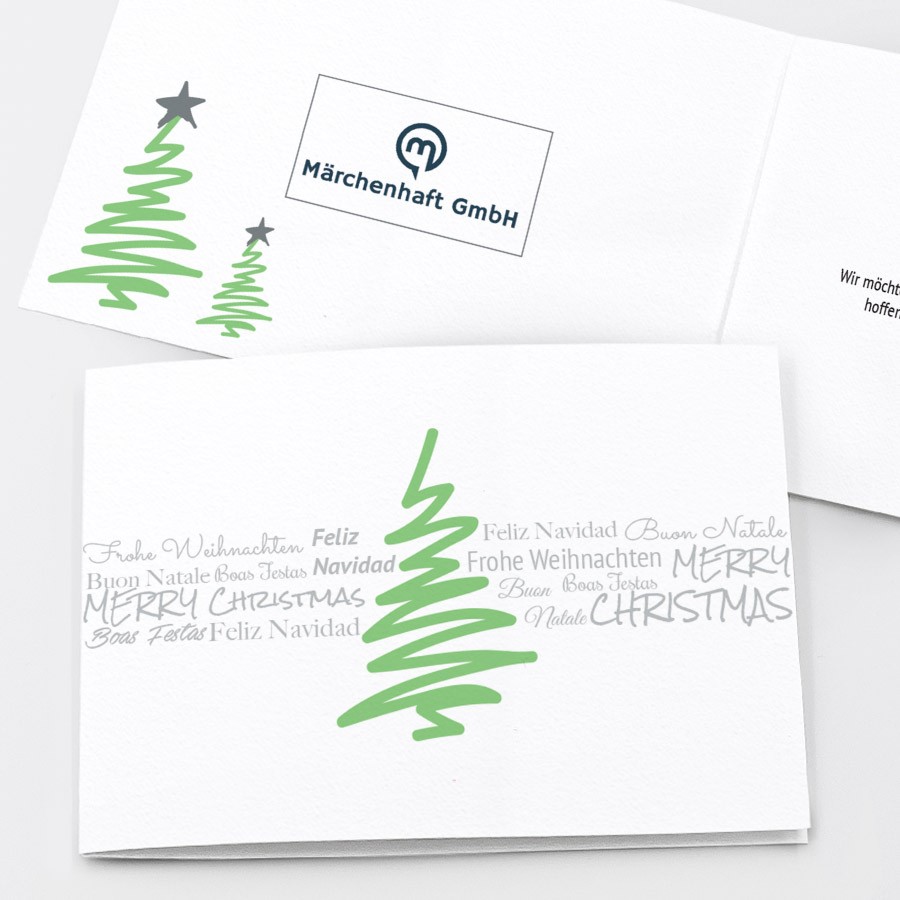 Christbaum Geschäftliche Weihnachtskarte
