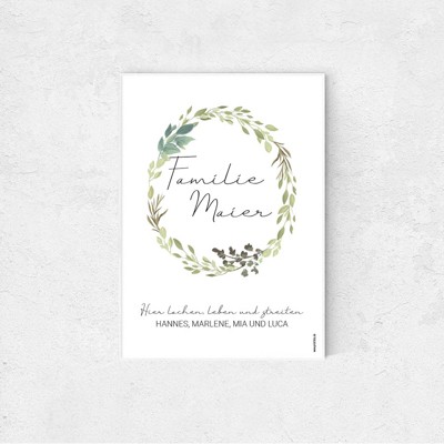 Familienkranz Poster Weihnachtskarte
