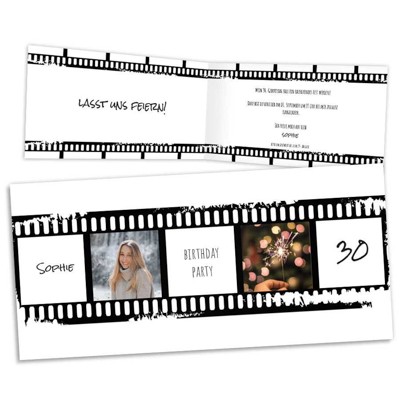 Filmband Einladungskarte 18. Geburtstag