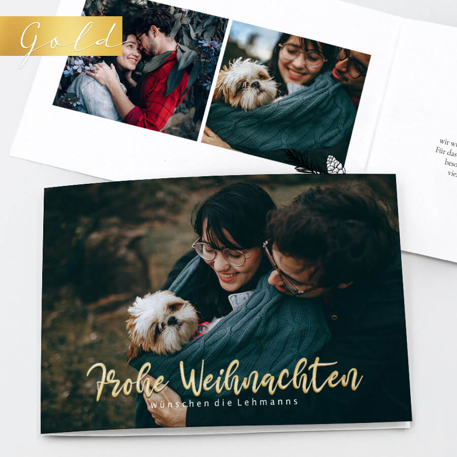 Goldene Weihnacht Weihnachtskarte