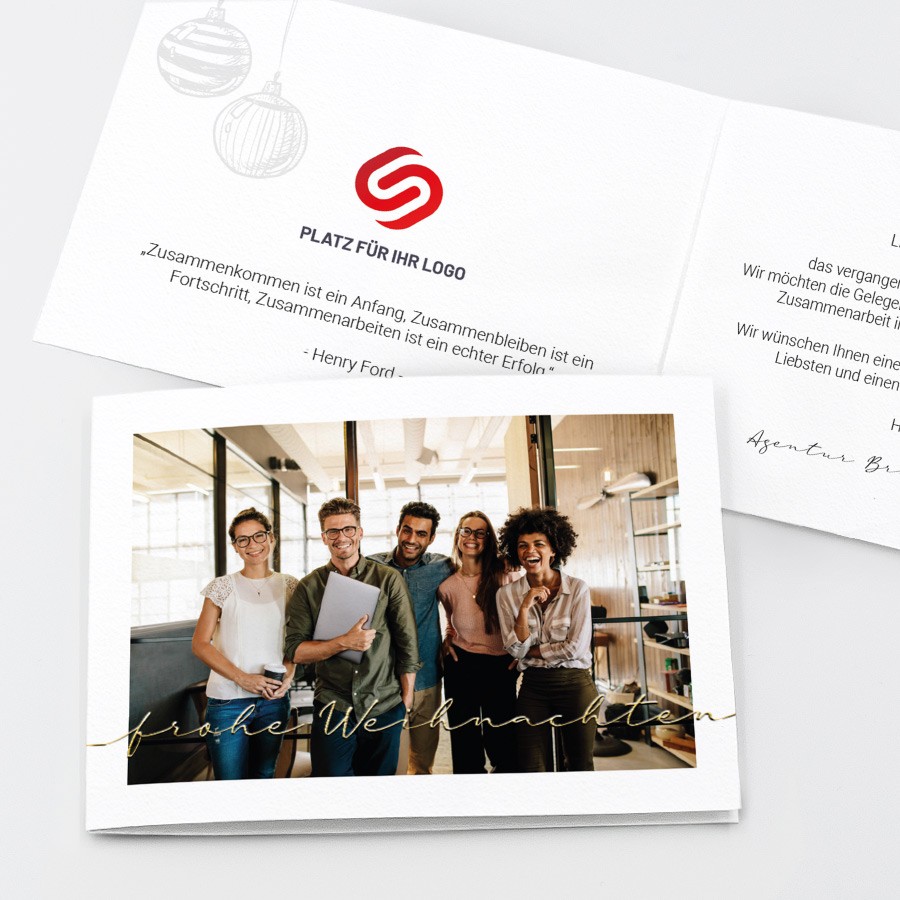 Goldschrift Geschäftliche Weihnachtskarte