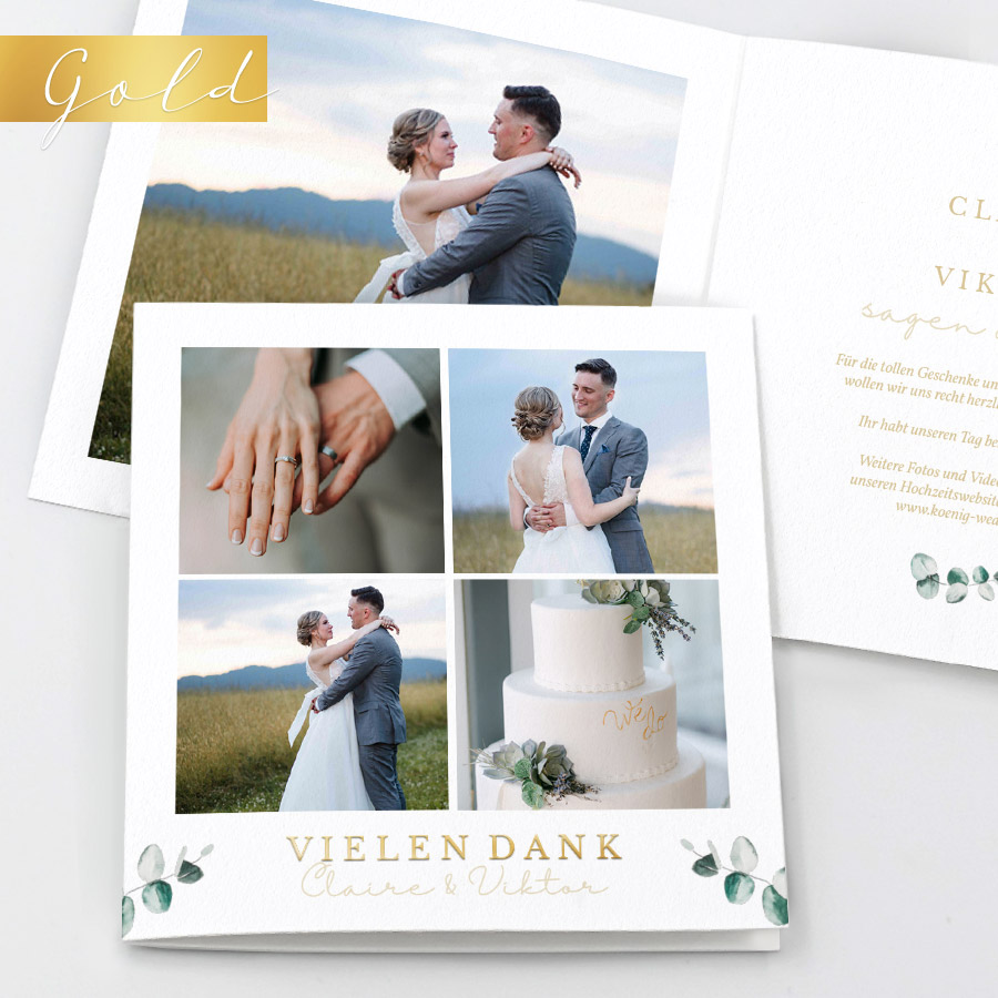 Green Love Dankeskarte Hochzeit