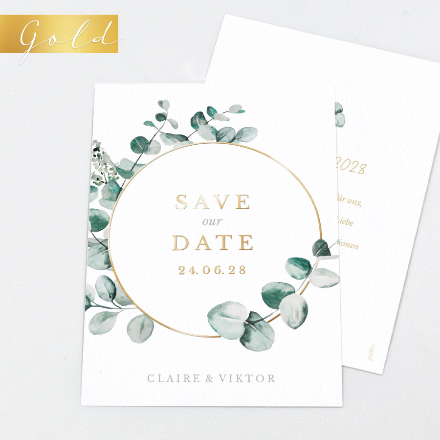 Green Love Save the Date Karte