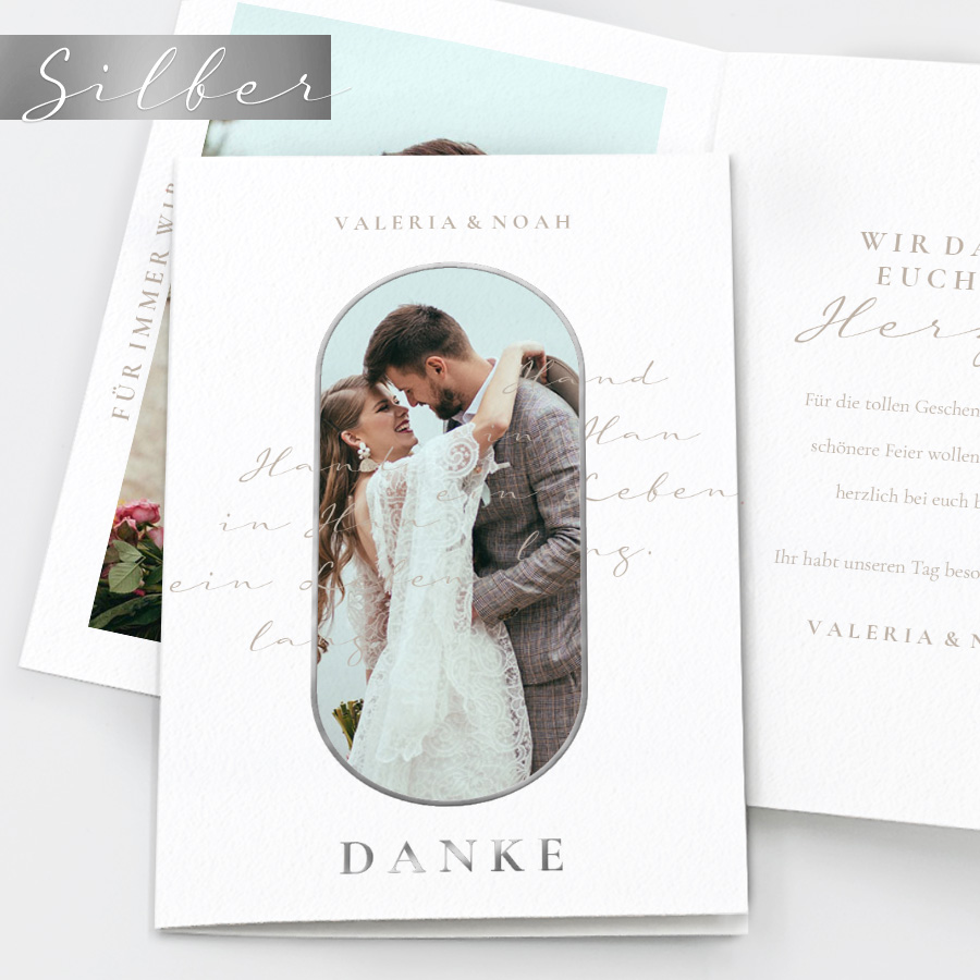 Modern Style Dankeskarte Hochzeit