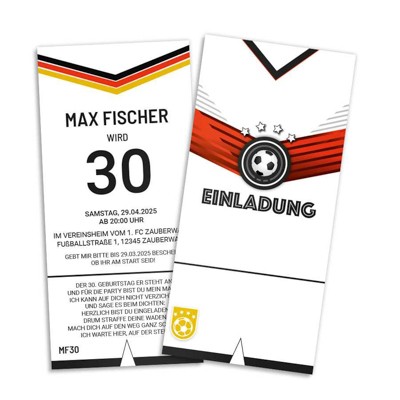 Trikot Einladungskarte Kindergeburtstag
