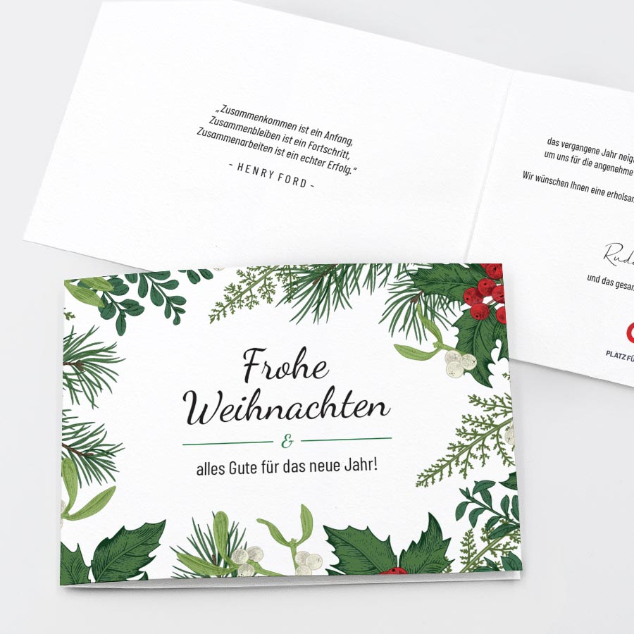 Weihnachtszweige Geschäftliche Weihnachtskarte