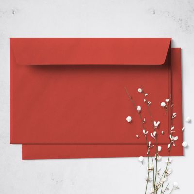 Umschlag für Große Karte Rot,  176 x 125 mm Briefumschlag / Kuvert