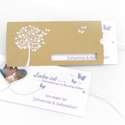Schmetterlinge im Bauch Hochzeitseinladung