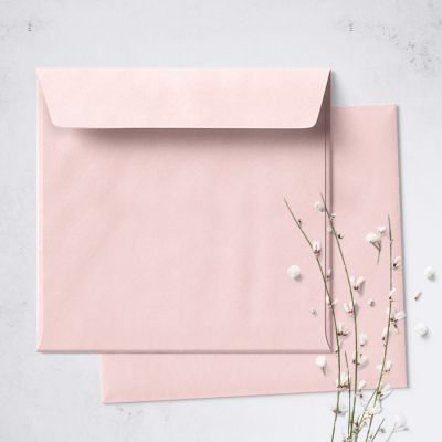 Umschlag für quadratische Karte Rosa, 150 x 150 mm Briefumschlag / Kuvert