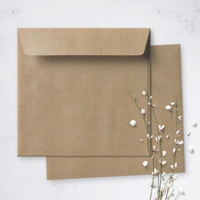 Umschlag für quadratische Karte Kraftpapier, 150 x 150 mm Briefumschlag / Kuvert