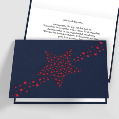 Edler Sternenglanz Rot Geschäftliche Weihnachtskarte