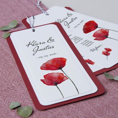 Mohnblumen Hochzeitseinladung