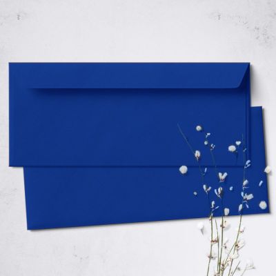 Umschlag für Lange Karte Royalblau, 220 x 110 mm Briefumschlag / Kuvert