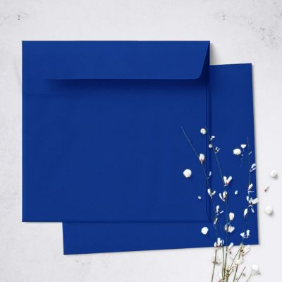 Umschlag für quadratische Karte Royalblau, 150 x 150 mm Briefumschlag / Kuvert